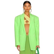 JACQUEMUS Neon Green Oversized Blazer FR 34 Medium Le Splash La Veste Marino NWT