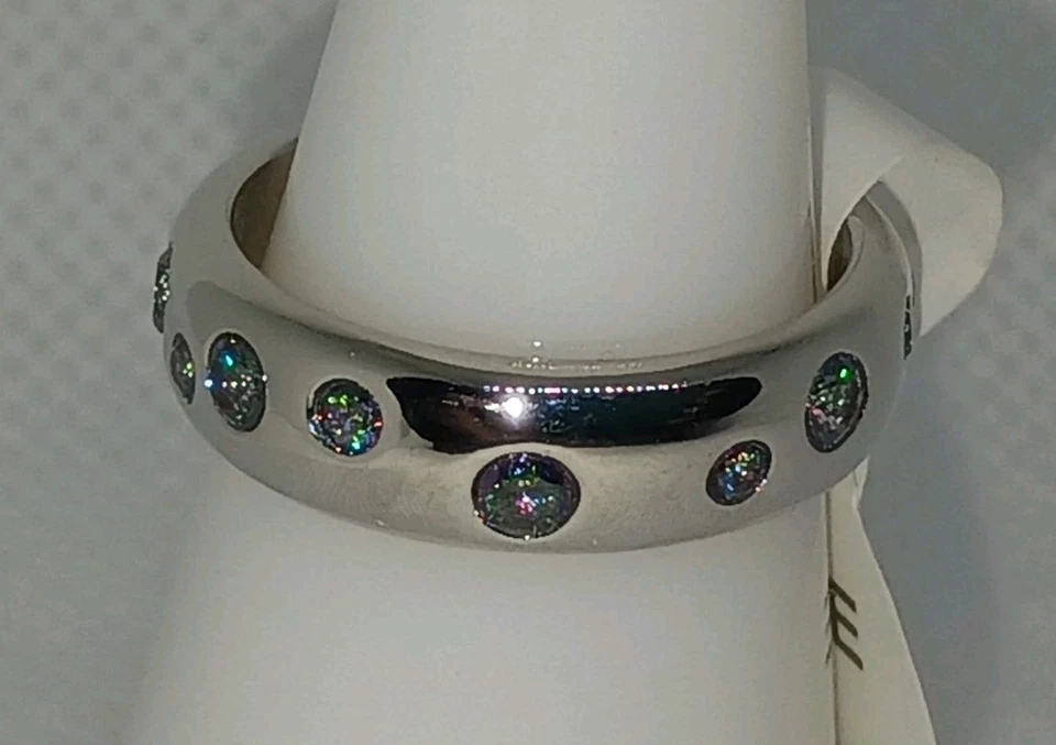 RBP6964 Size 5 ^Another Lifetime^ Lab-Created Rainbow Topaz On Rhodium Plating. - Image 3 of 4