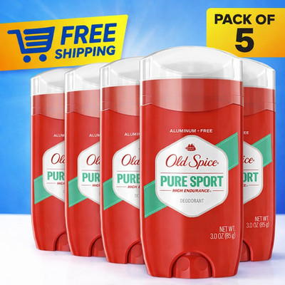 **Pack 5 Desodorantes Old Spice Pure Sport 3 oz Sin Aluminio ¡FRESH! FREE DELIVE