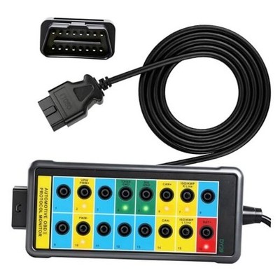 OBD2 Breakout Box, Multi-Protocol Line Detection Supported, Professional 16