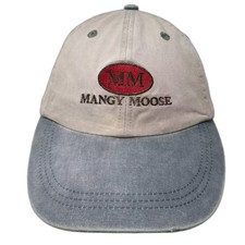 Ouray Mangy Moose Jackson Hole Hat Baseball Cap Beige Blue One Size Strapback