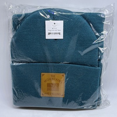 Big Foot Knit Hat Teal  Mountains Are Calling  Men Women  Warm Hat Skullcap