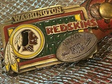 WASHINGTON REDSKINS Genuine Leather Belt Brass Collectible Buckle - 42