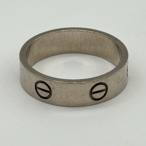 Cartier Platinum PT950 5.5mm LOVE Band Ring Sz 8.75 - 6.9 Grams - Imagen 4 de 6