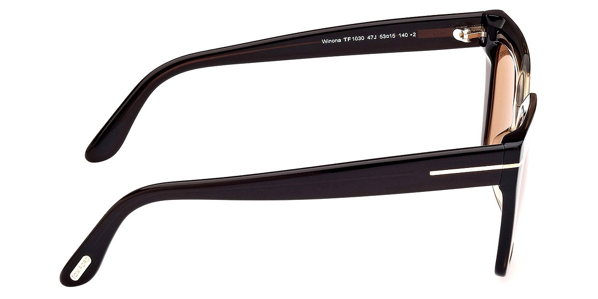 Tom Ford FT1030 Shiny Transparent Light Brown and Beige/T Logo / Brown image 6