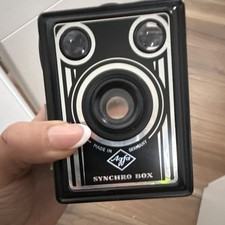Agfa Synchro Box Kamera schwarz mit Tragetasc...