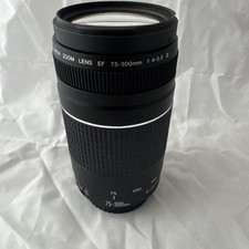 Canon Camera 75-300mm Lens 1:4-5.6 III EF EOS zoom W/ Replacement Lens Caps