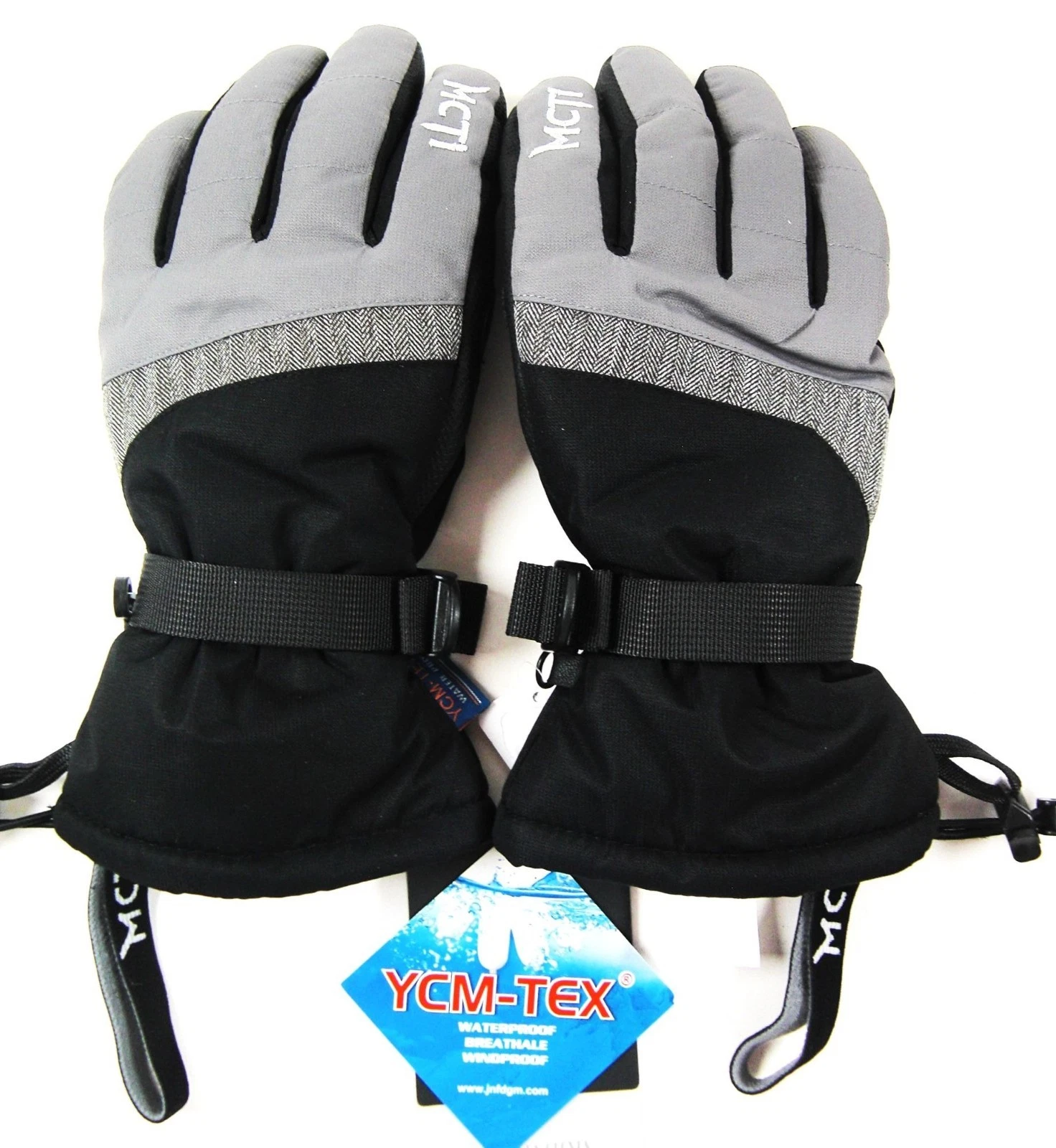 MCTi Ski Gloves,Winter Waterproof Medium Black/ White Snow 3M Thinsulate Warm