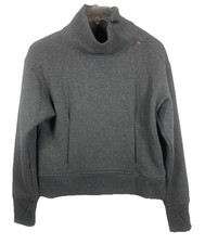 All In Motion Women Size M Gray Pullover Sweater Quarter Zip Pockets Long Slv.