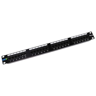 ICC Cat5e 24 Port 1U 19-inch Network Patch Panel - (ICMPP0245E) Black