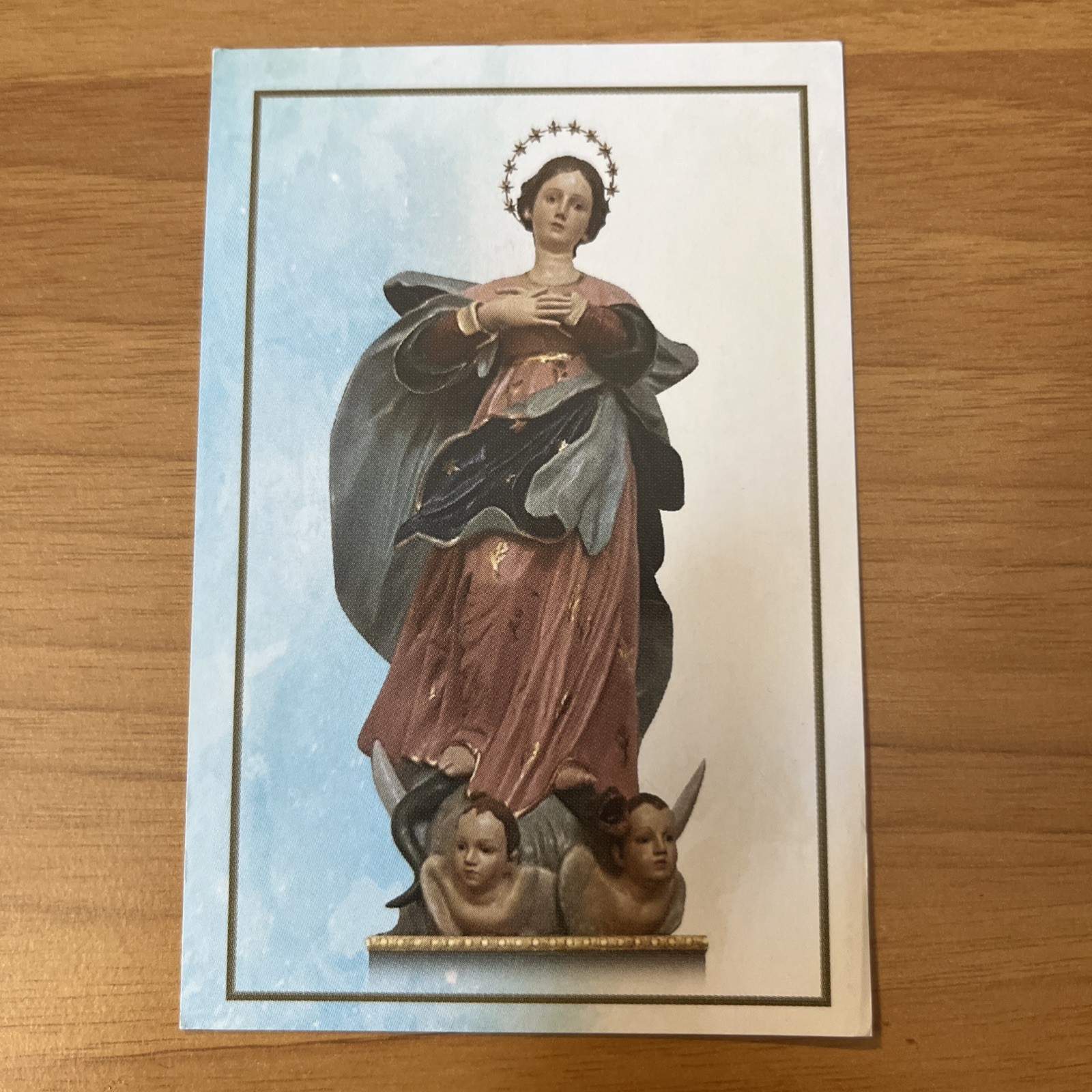 SANTINO CON PREGHIERA COLLEZIONE PREGHIERA ALL'IMMACOLATA SS. MARIA   -HOLY CARD