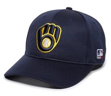 MLB MILWAUKEE BREWERS NAVY BLUE KIDS YOUTH HAT MVP BASEBALL TEAM AUTHENTIC NWOT