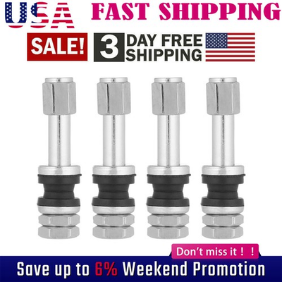 #ad #ad 4Pcs TR48 Bolt On Tire Valve Stem Chrome Metal High Pressure High Pressure $6.48