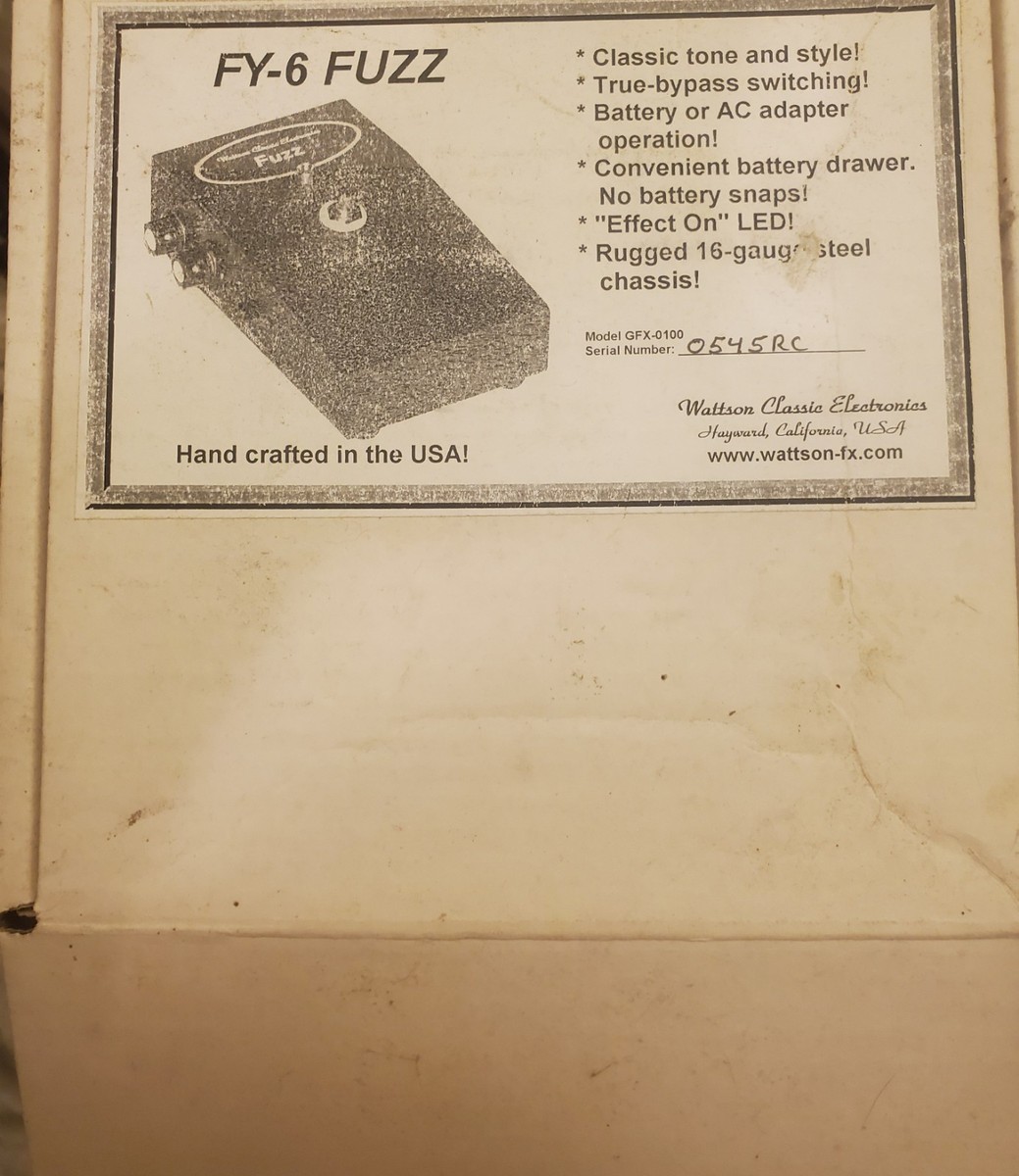Wattson Classic Electronics FY-6 Fuzz | eBay