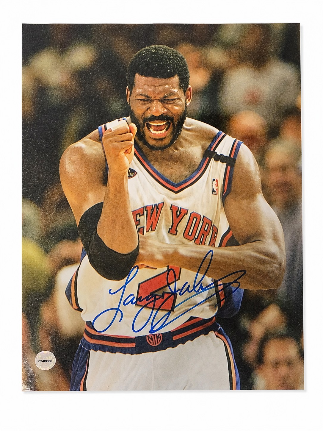Larry Johnson NY New York Knicks Signed Basketball Photo Autographed NBA w/ COA