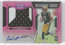 2022 Certified Freshman Fabric Signatures Mirror Pink Christian Watson Auto 0g4