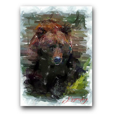 Bear in Forest Art Card Limited 35/50 Edward Vela Signed (Animals -)
