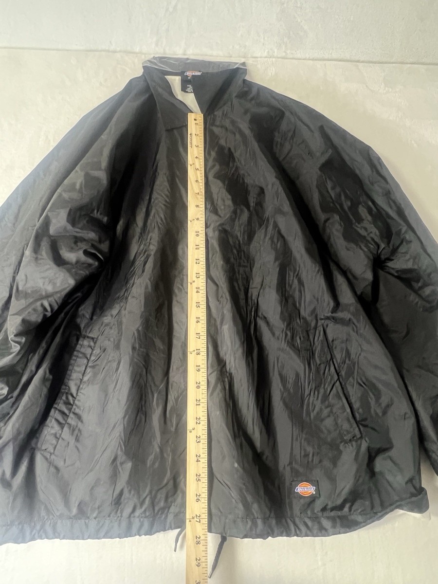 Dickies Snap On Men's Jacket Windbreaker Solid Black RN20697 Size
