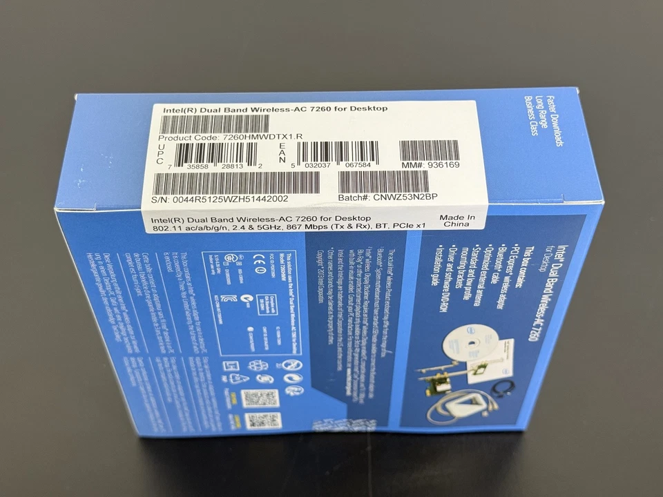 NEU Intel Dual Band Wireless-AC 7260 für Desktop Netzwerk Adapter (7260HMWDTX1.R) - Bild 2 von 3