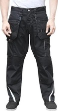 Men’s Heavy Duty Cargo Work Trousers Multi Holster Pocket Knee Pad Waterproof