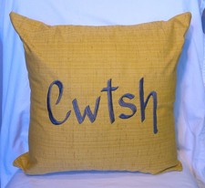 Cwtsh , Welsh, Embroidered cushion 16inch, inc pad, inc pad Christmas gift