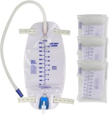 3 Pack Catheter Bags, Premium Easy-Tap Leg Bag Urinary Drainage Bag, 32 Oz with