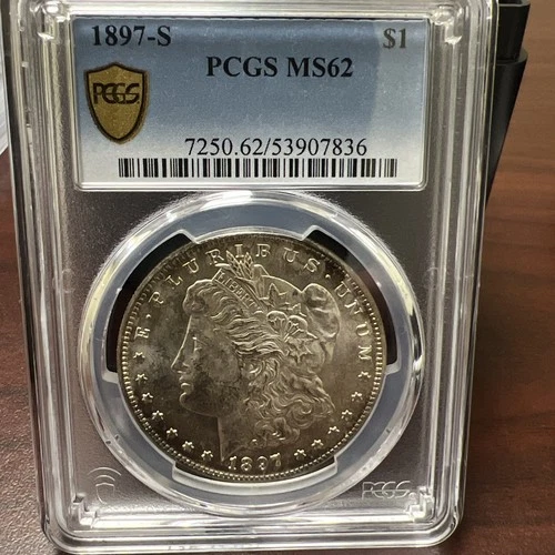 1897S Morgan Silver Dollar $1 PCGS MS 62 Gold Shield L-651