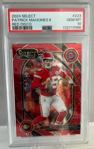 2024 SELECT PATRICK MAHOMES II RED DISCO #223 /49 PSA 10
