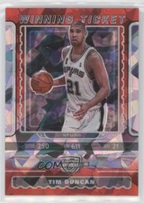 2019 Contenders Optic Winning Tickets Red Cracked Ice Prizm Tim Duncan HOF 0ak2