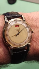 SERVICED 1949 Jaeger Lecoultre Powermatic Cal. 481 vintage mens watch In gold. 