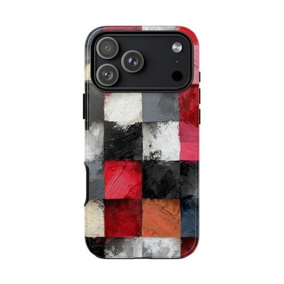 For iPhone / Galaxy / Pixel | Phone Ink Case - Brush Stroke Checkerboard Pattern