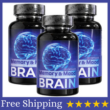  3 Pack  Brain Memory and Mood Support Supplement Pills Advanced Formula US.
