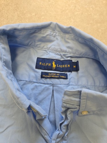 ralph lauren short sleeve button down shirt Baby Blue Pink Emblem Classic Fit - Picture 3 of 4