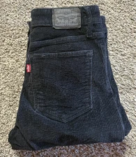 Levis 721 Women's Corduroy Jeans Size 28 Black Flex Stretch High Rise Skinny 