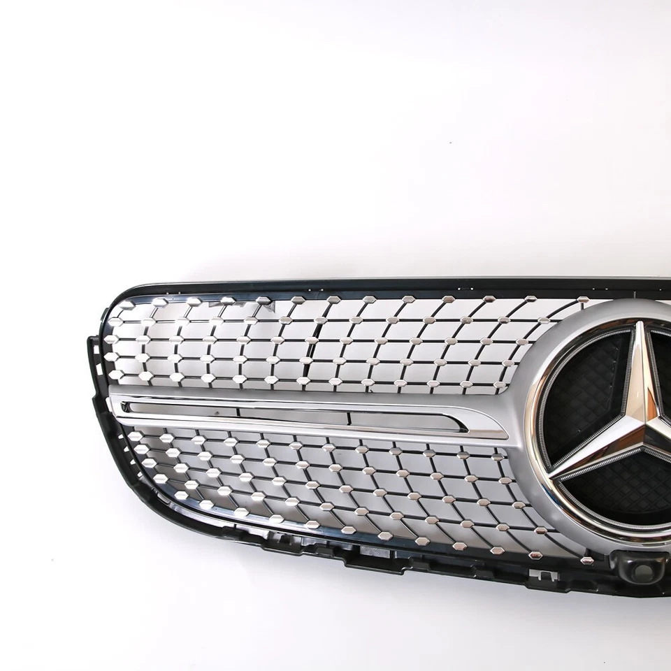 Front Grill Grille W/Emblem For Mercedes Benz X253 2016-2019 GLC250 GLC300 GLC43 Foto 3 de 4