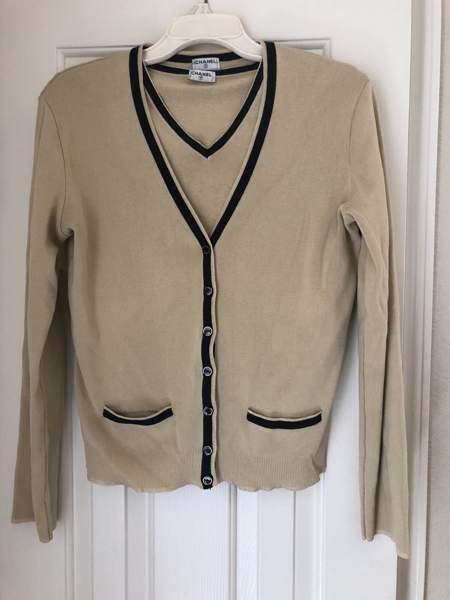 Chanel cardigan And Top twin cotton set