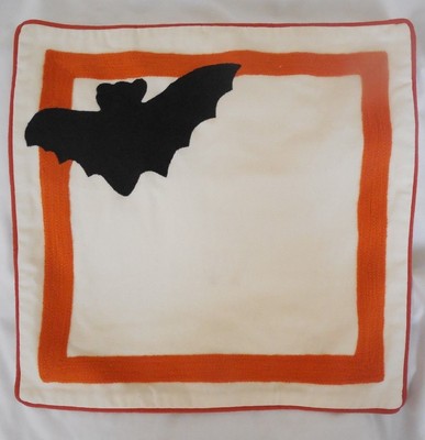 Pottery Barn Kids Halloween Bat Decorative Pillow 16 X 16 Nwot