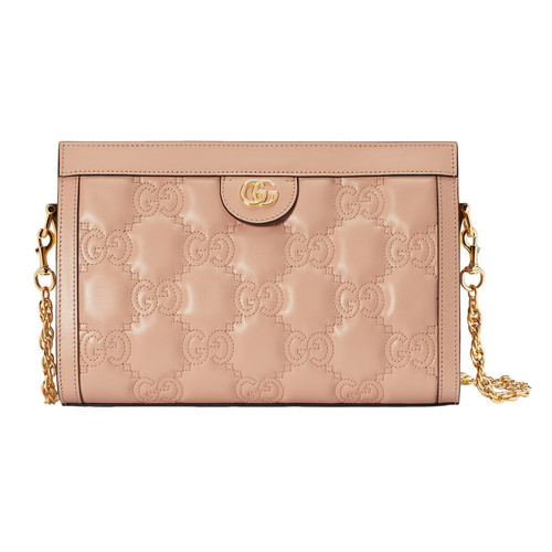 GUCCI GG Matelasse Rose Beige Leather Shoulder Bag New & Authentic