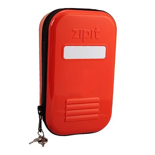  Lock Pencil Case for Kids | Lockable Box for School and Office | Black Red