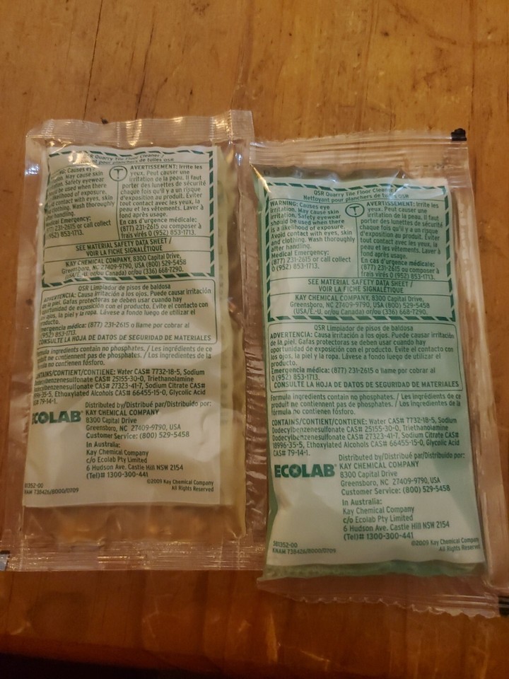 (20 Packs) Ecolab Kay Quarry Tile Commercial Floor Cleaner Degreaser eBay