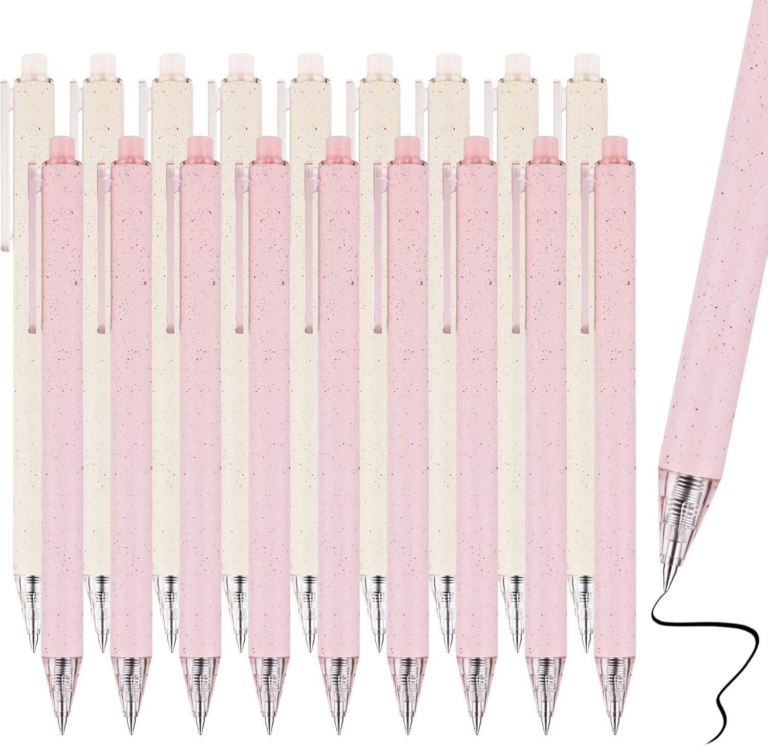 pens fine point smooth writing 18pcs 18 Count (Pack of 1), Pink&Cream-image
