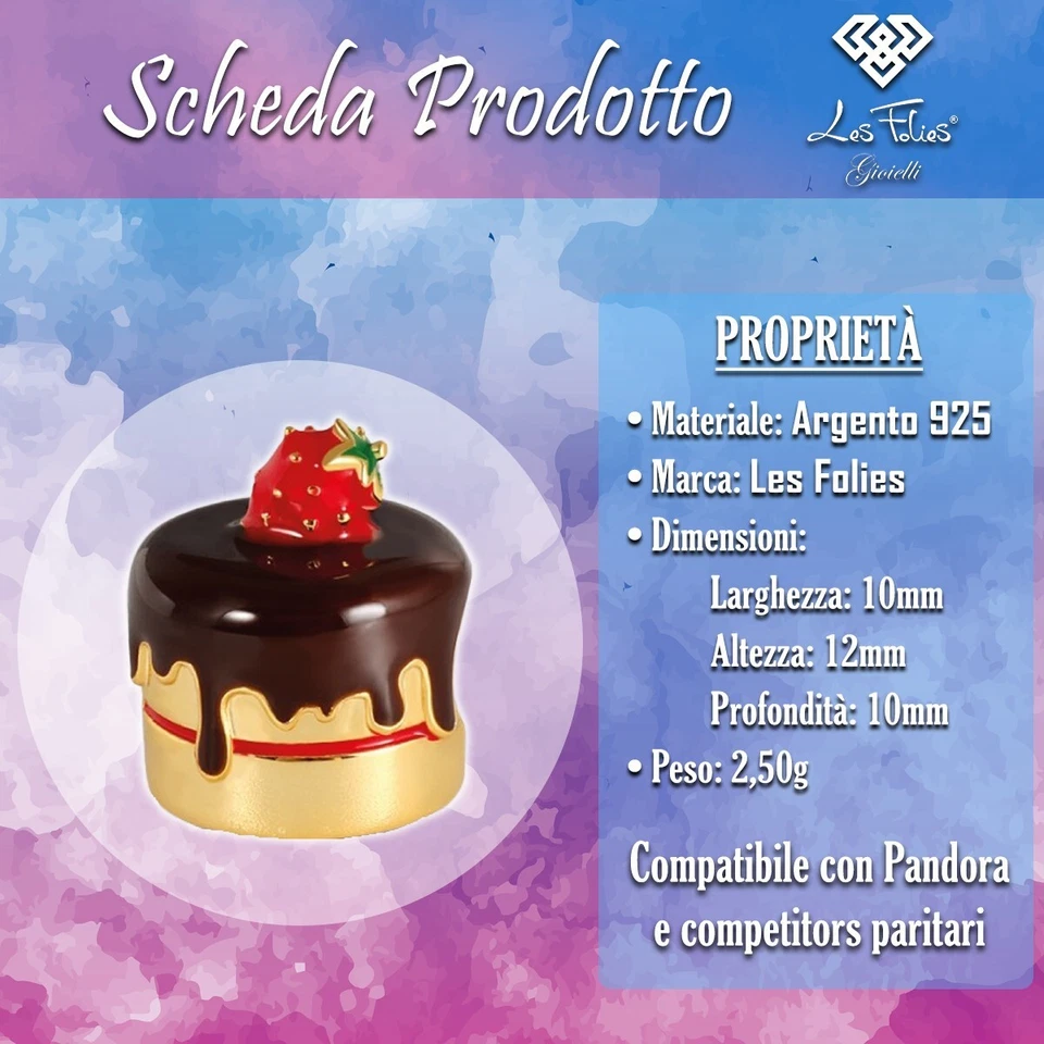 Charm Dolce glassato in argento 925 - Les Folies - Immagine 4 di 4
