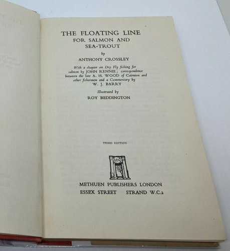 1948 1st Edition "THE FLOATING LINE FOR SALMON & SEA-TROUT" by Anthony Crossley - Imagen 7 de 12