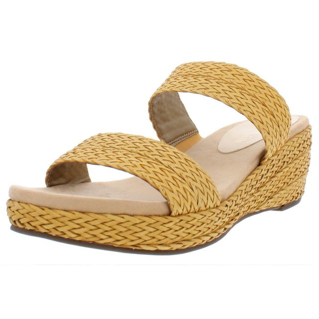 womens yellow wedge sandals