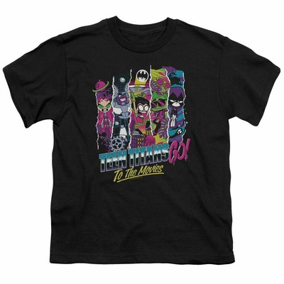 Teen Titans Go! To The Movies Kids Youth T Shirt Licensed Cartoon Tee Black