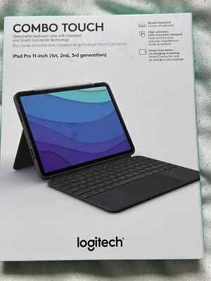 Logitech Combo Touch Keyboard Case for 11'' Apple iPad Pro 1st/2nd/3rd Gen. -...
