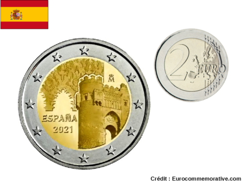 2 Euros Commémorative Espagne 2021 Tolède UNC
