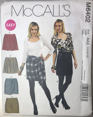 McCall s Sewing Pattern M6402 Lined & Unlined Skirt Size 4,6,8,10 Uncut FF