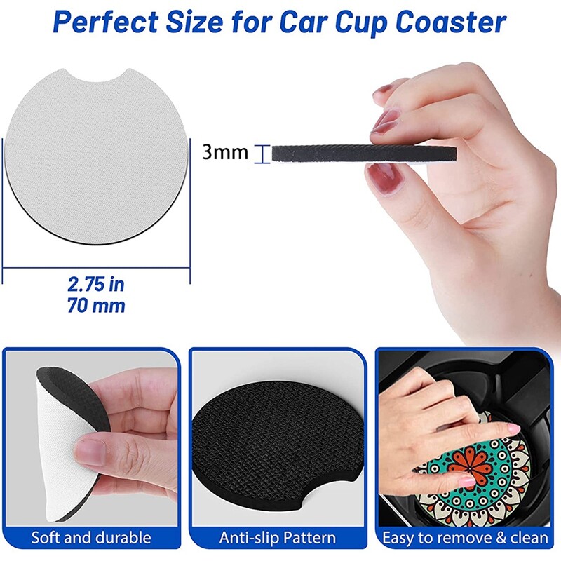 120 Stück Sublimationsuntersetzer Blanko - 7cm DIY Bastelset