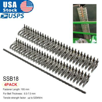 4 Set Stainless Steel 7.6'' Belt Lacing Fastener With Pins Buckle Fastener Lacing